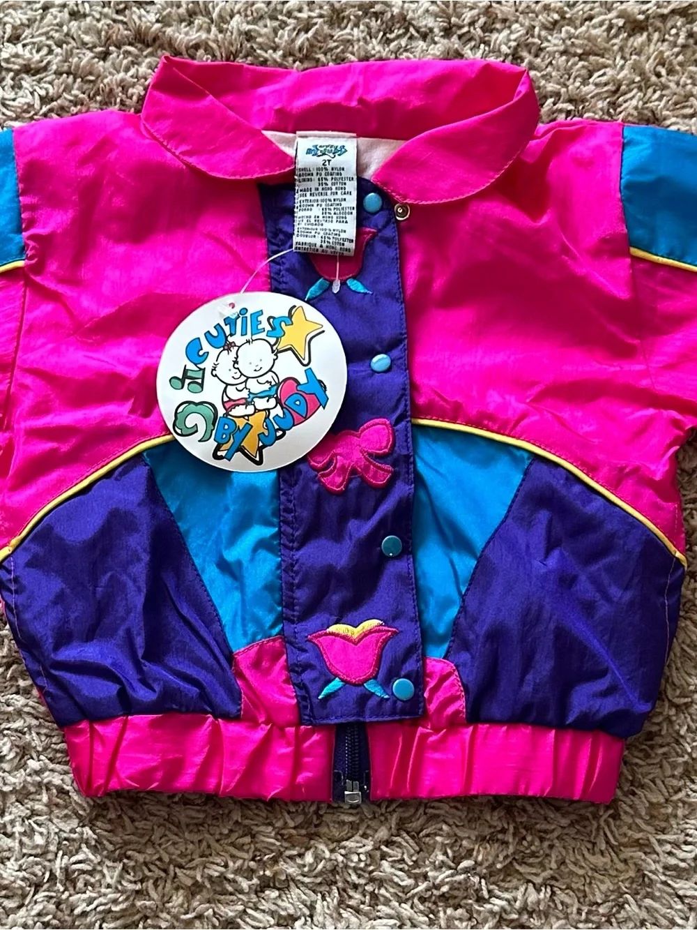 Vintage Pink & Purple Kids Colorblock Jacket